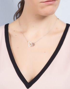 karma necklace with paw and heart