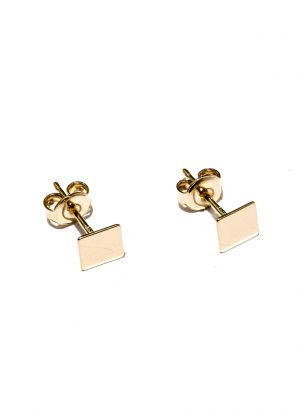 EARRINGS-SQUARES-FLAT-GOLD-PLATE-SILVER-925