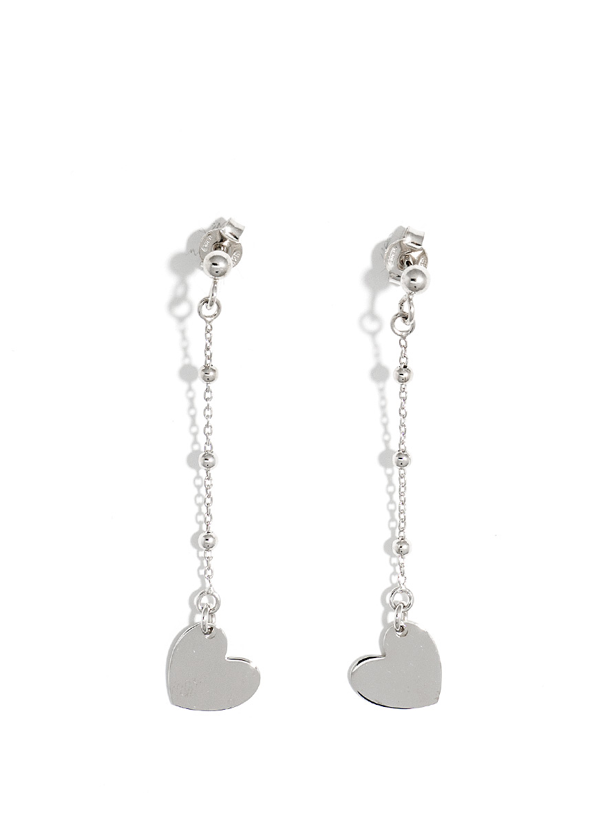 висящи обеци с плоско сърце | JEWELRYBOXBG