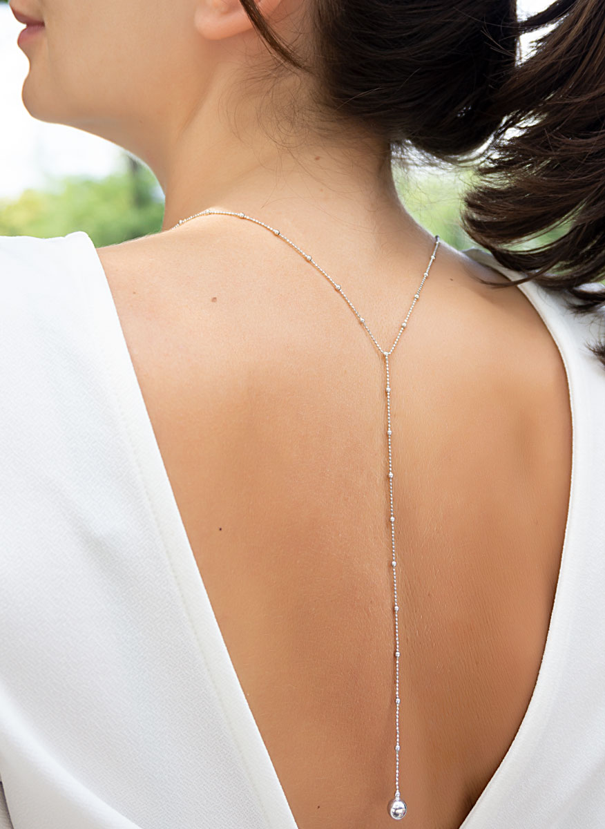 trendy long necklace silver 925 rodium plated