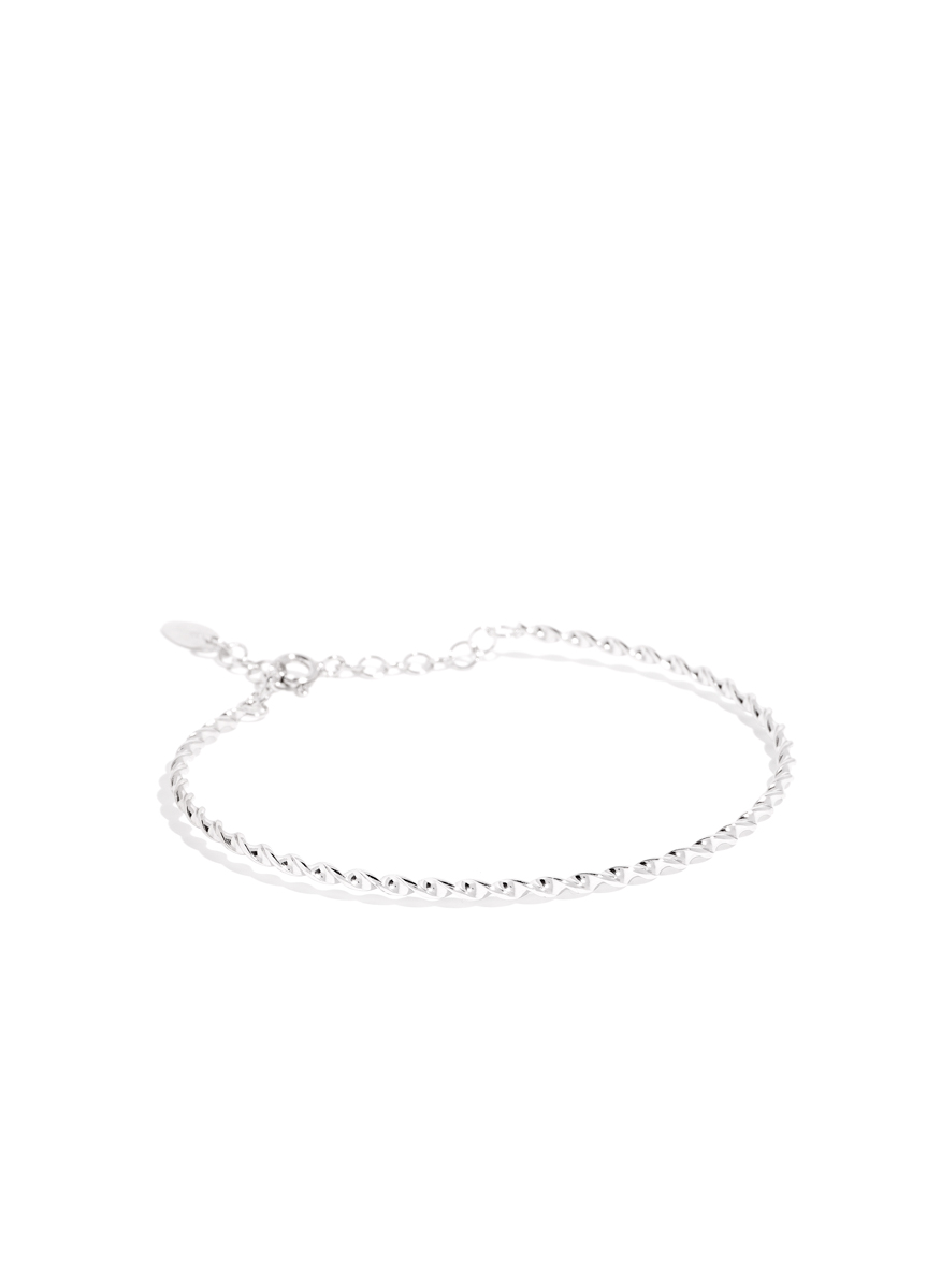 tiny bangle made of twisted silver wire, produced in Italy | jewelryboxbg.com