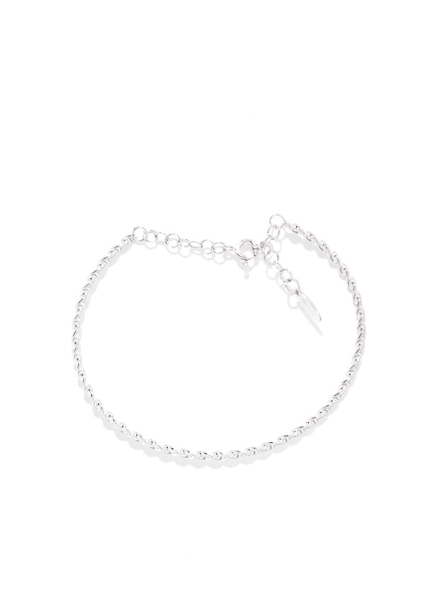 tiny bangle made of twisted silver wire, produced in Italy | jewelryboxbg.com